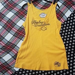 Yellow Harley Davidson tank top